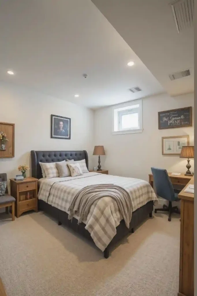 Basement bedroom ideas for multi-purpose use