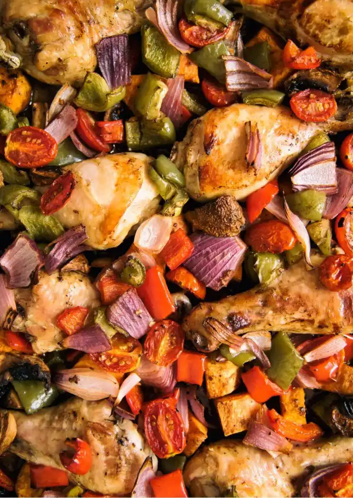 Chicken Drumsticks with Roasted Vegetables