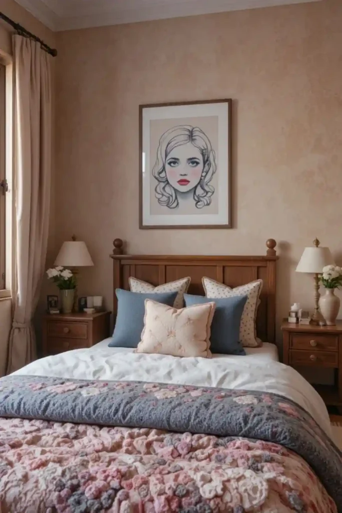 Cozy Teen Girl Bedroom with Mix of Textures for a Rich
