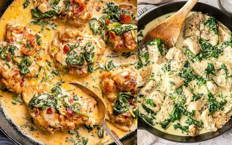 Creamy Garlic Chicken with Spinach look 