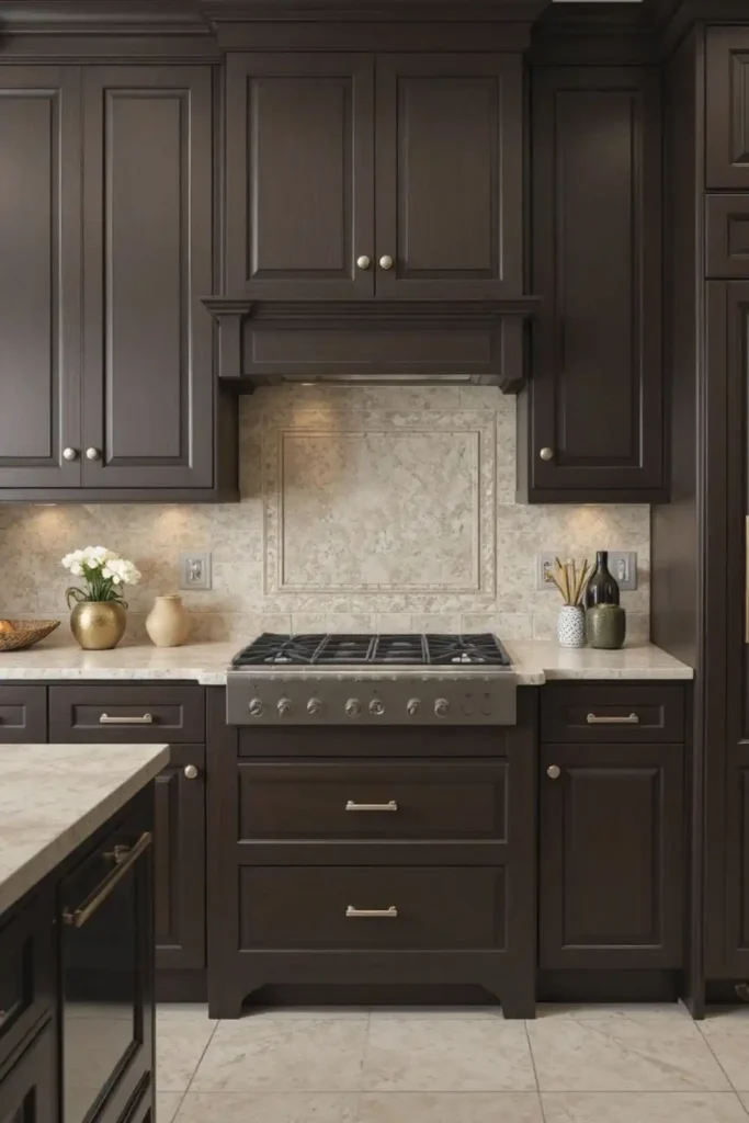 Kitchen Backsplash Ideas With Dark Wood Cabinets