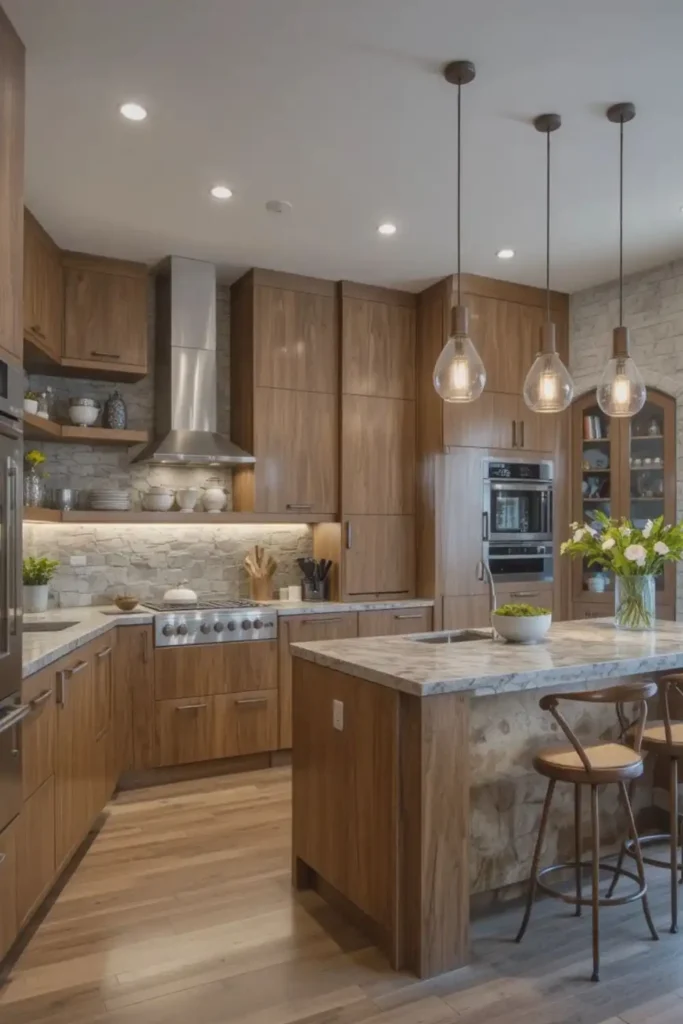 Kitchen remodel featuring wood accents for warmth and inviting atmosphere
