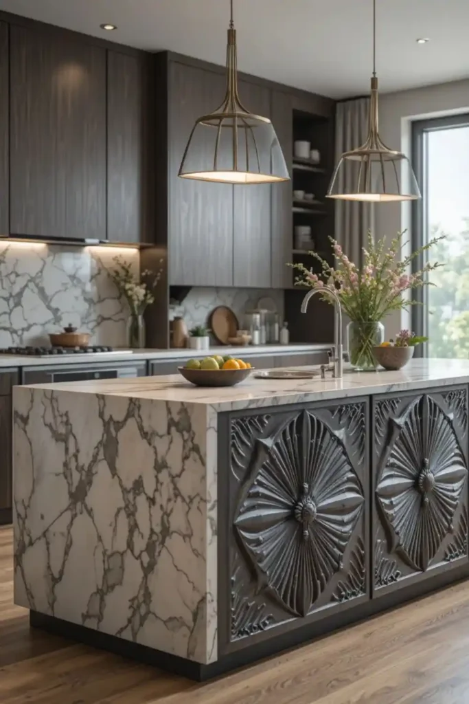 Modern geometric kitchen island design