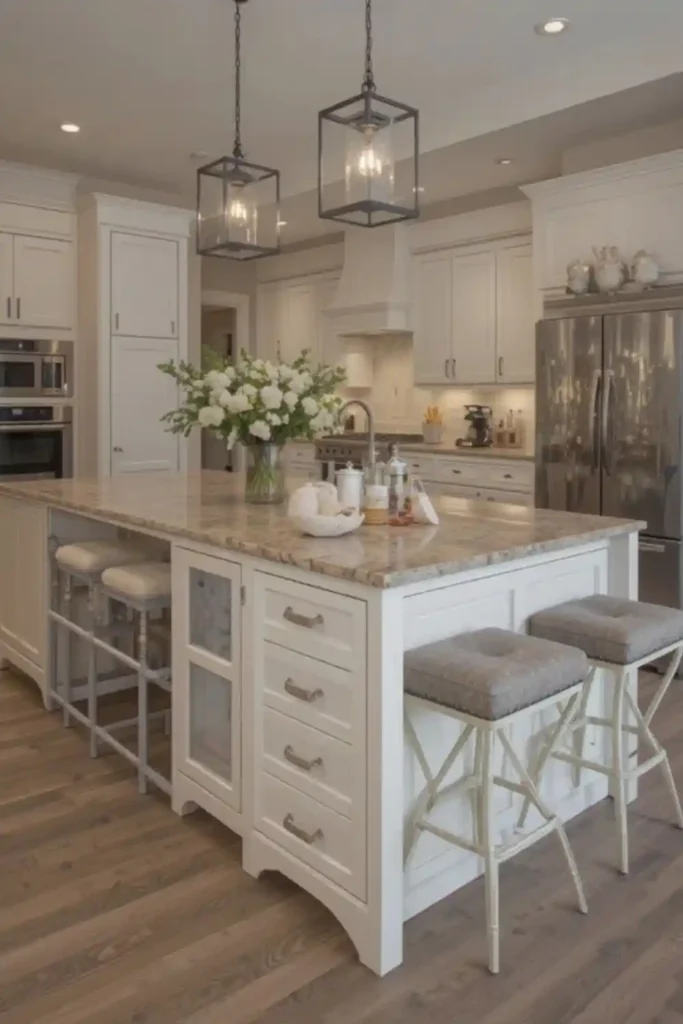Multi-purpose kitchen island with seating and storage