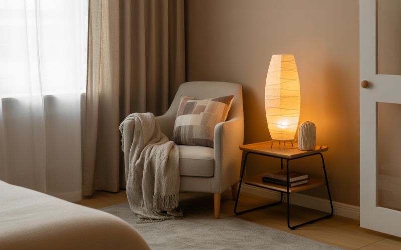 Set Up a Cozy Reading or Relaxation Corner Guest bedroom look