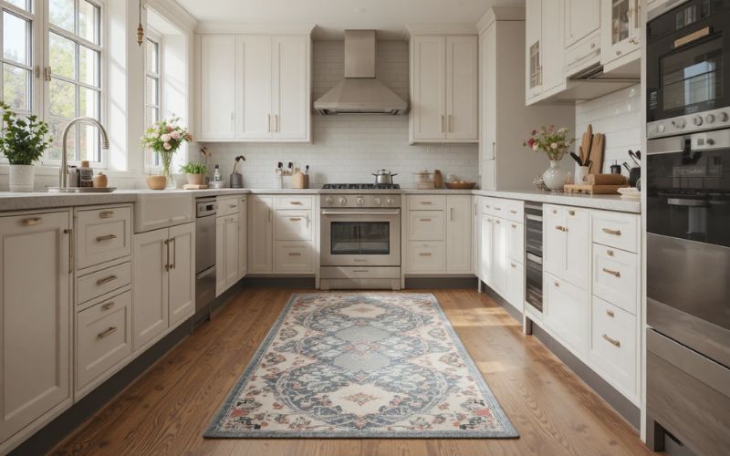 Use Decorative Rugs or Runners kitchen look