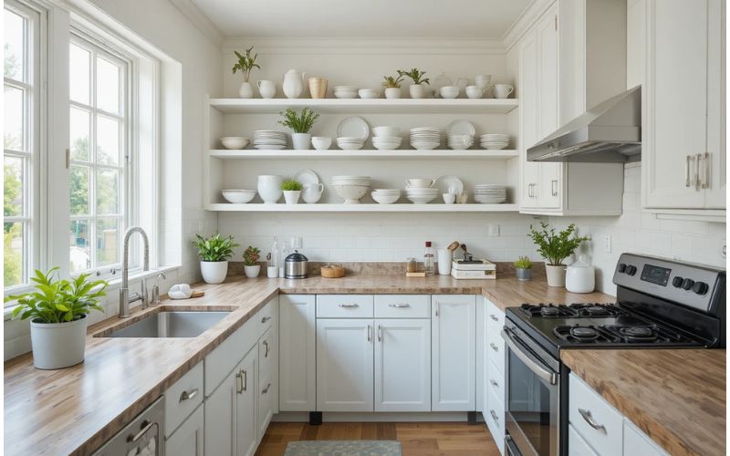 Use Open Shelving Wisely kitchen look