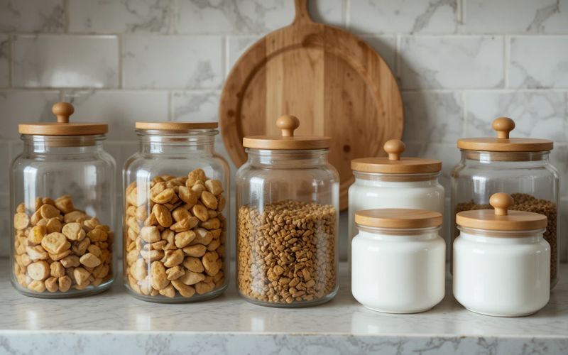 Use Stylish Storage Jars and Containers kitchen look