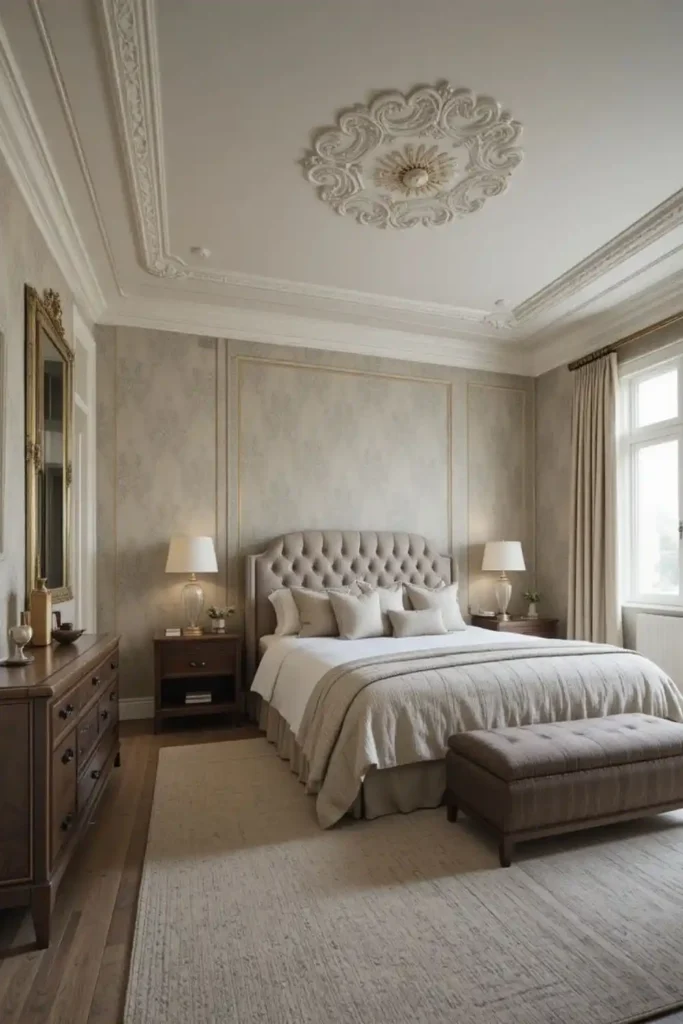 Wallpaper box bedroom with immersive patterned design