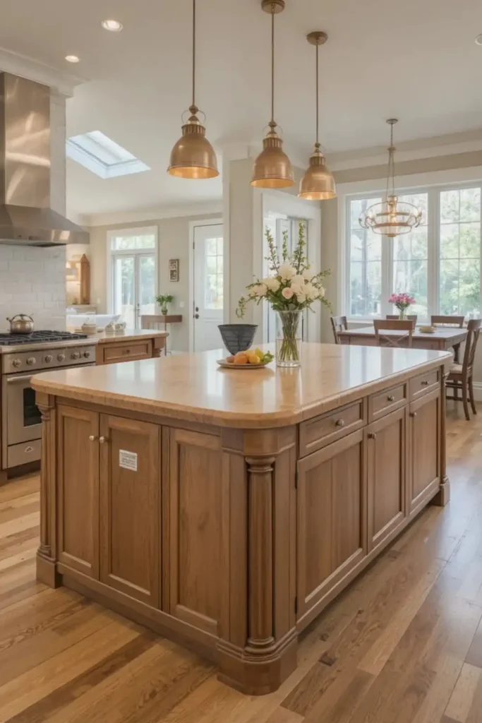 Wood Kitchen Designs With Islands for Family Living