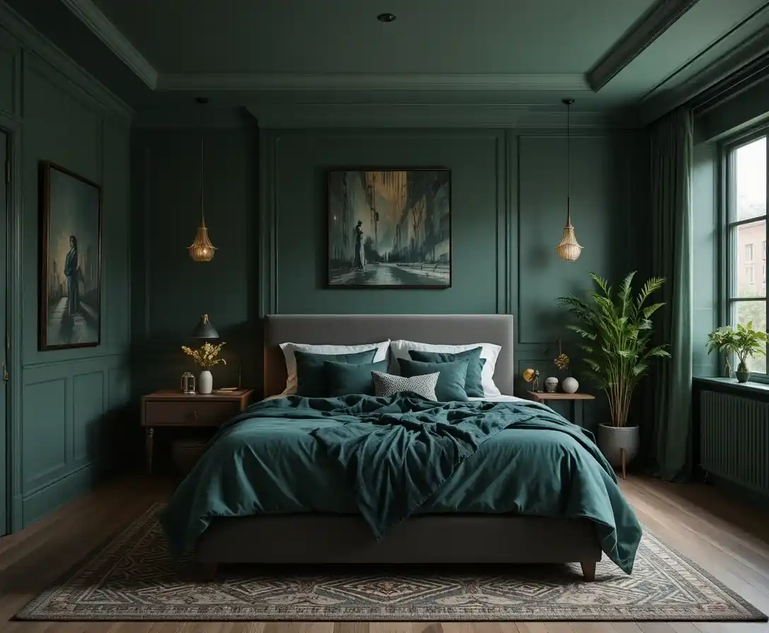 Dark Green Bedroom ideas