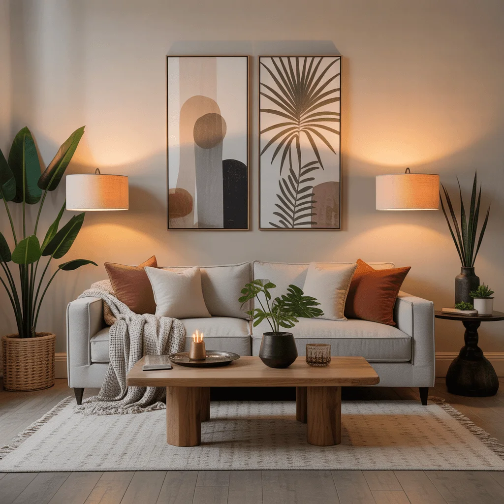 Spacious living room with a cozy sofa, modern coffee table, and stylish décor.