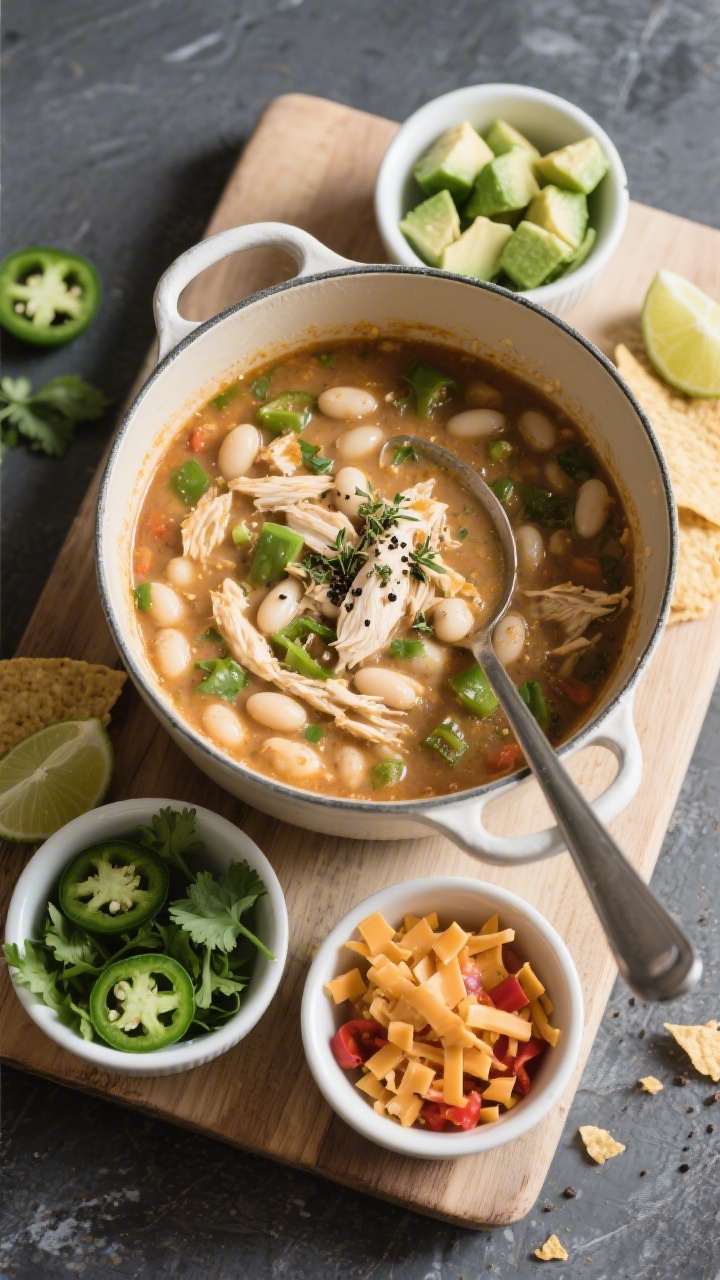 Overhead “tasty top view” spread: Top-down shot of a cozy serving scene—central pot of finishe